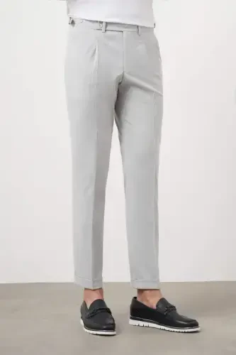 Modazone Erkak Kulrang Poliviskon Trend Pileli Slim Fit Sport Shim - MORVEN (1)