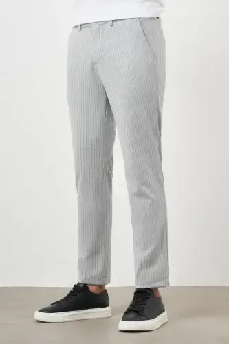 Modazone Erkak kulrang poliviskoz trend chiziqli slim fit trikotaj sport shim - 2