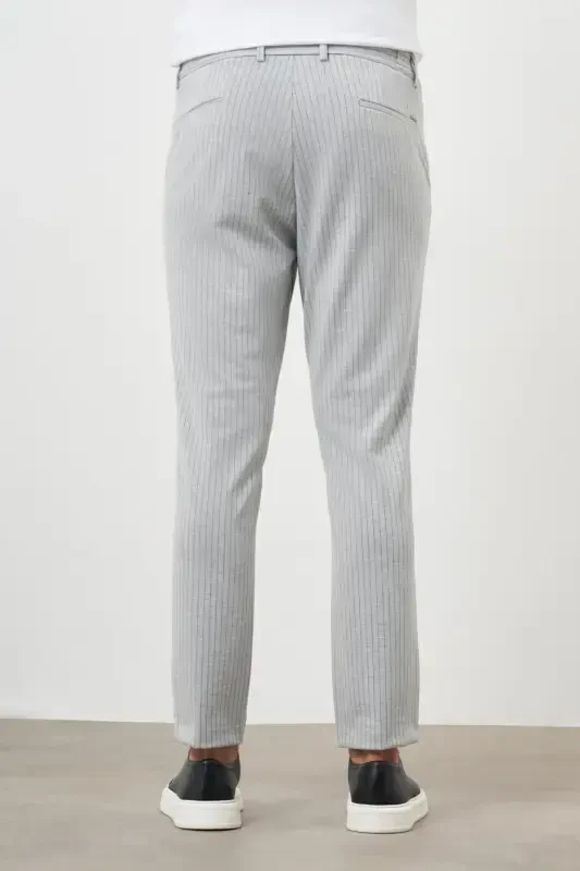 Modazone Erkak kulrang poliviskoz trend chiziqli slim fit trikotaj sport shim - 3