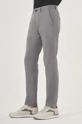 Modazone Erkak Kulrang Yozgi Paxta Yon cho'ntak Slim Fit Chino Shim - 3