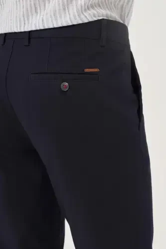 Modazone Erkak Lachivert Yozgi Paxta Yon Cho'ntak Slim Fit Chino Shim - 4