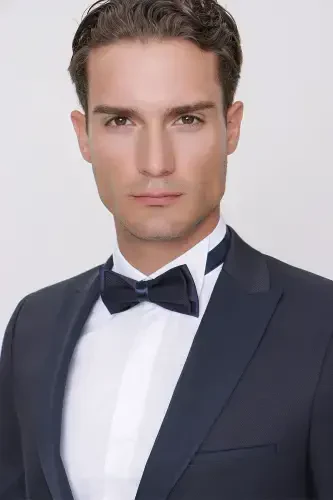 Modazone Erkak Lacivert Tayga Papyon Kuşak Ceromonia Damatlık - 6