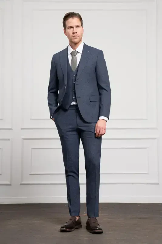 Modazone Erkak Lacivert Trend Slim Fit Sivri Yaka Takim Elbise - 3