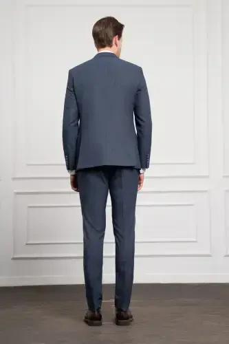 Modazone Erkak Lacivert Trend Slim Fit Sivri Yaka Takim Elbise - 5