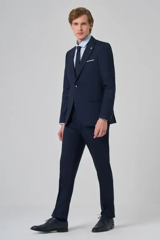 Modazone Erkak Lak Yünlü Slim Fit Mono Yoqa Kostyum - 2