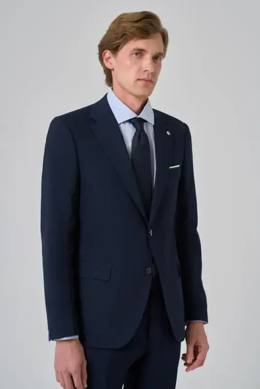 Modazone Erkak Lak Yünlü Slim Fit Mono Yoqa Kostyum - 3