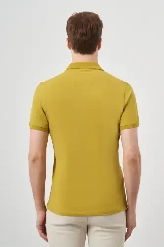 Modazone Erkak Limon Koʻk Basic Polo Yoqali Dynamic Fit T-Shirt - 5