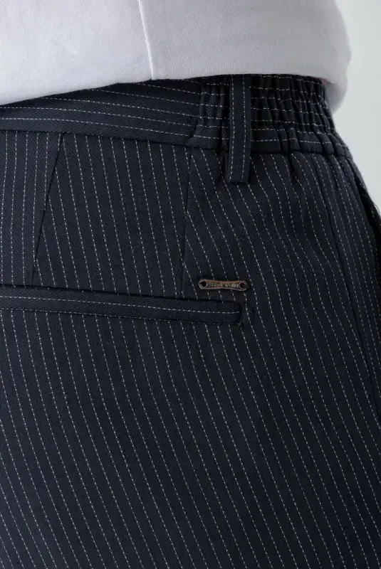 Modazone Erkak Lochivart Poliviscon Trend Chiziqli Slim Fit Klassik Shim - 6