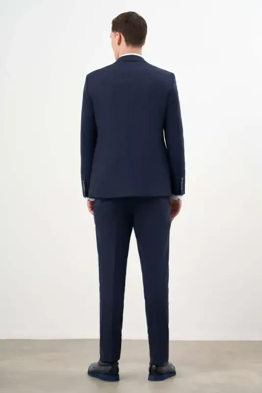 Modazone Erkak Lochivart Yunli Platinium Ekoseli Slim Fit Mono Yaka Takım Elbise - 5