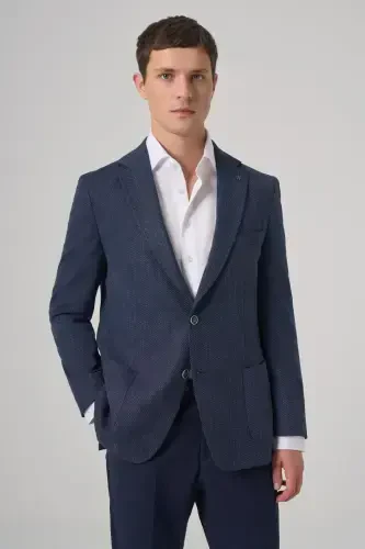 Modazone Erkak Marine Poliviskon Trend Naqshli Dynamic Fit Mono Yoqali Kurtka 