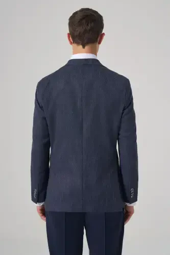 Modazone Erkak Marine Poliviskon Trend Naqshli Dynamic Fit Mono Yoqali Kurtka - 5