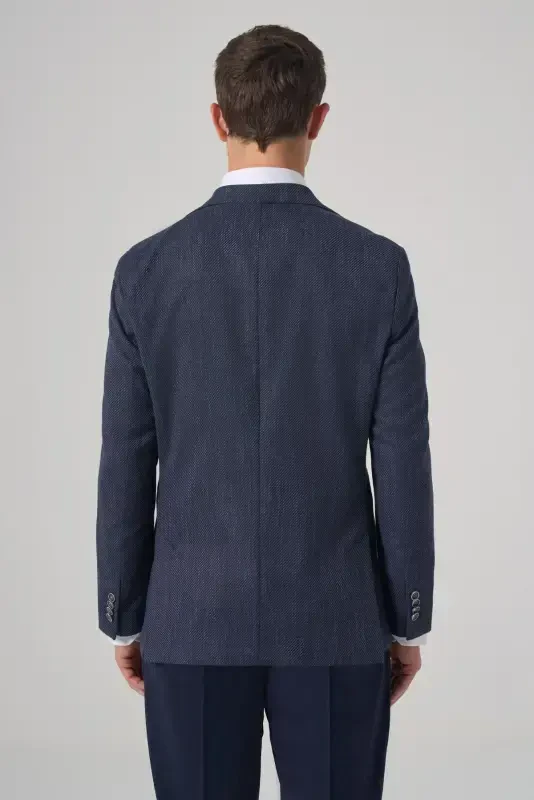 Modazone Erkak Marine Poliviskon Trend Naqshli Dynamic Fit Mono Yoqali Kurtka - 5