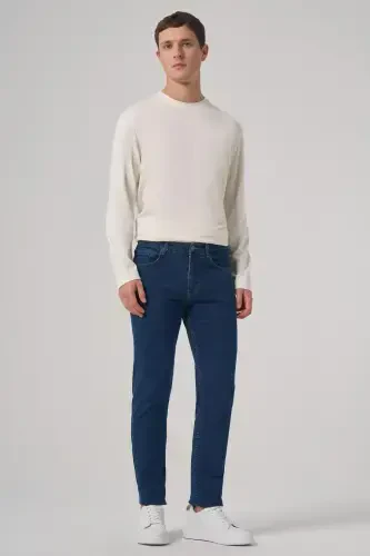 Modazone Erkak Moviy Denim 5 Cho'ntak Dynamic Fit Jean Jinsi Shim - 4