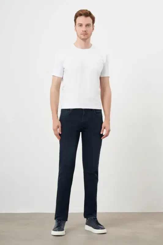 Modazone Erkak Moviy Denim 5 cho'ntak Dynamic Fit Jinsi Shim - 5