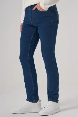 Modazone Erkak Moviy Denim 5 cho'ntak Slim Fit Jean Jinsi Shim - MORVEN (1)