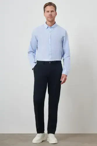 Modazone Erkak Moviy Paxta Yon Cho'ntak Dynamic Fit Chino Shim - 3