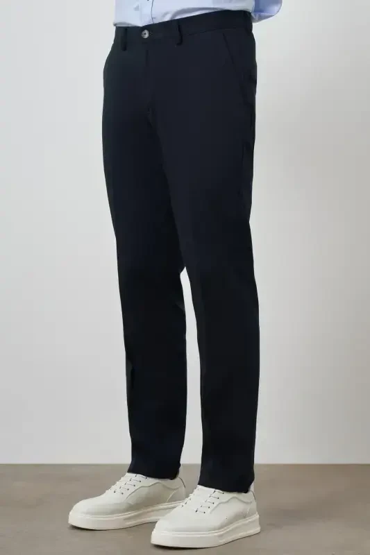 Modazone Erkak Moviy Paxta Yon Cho'ntak Dynamic Fit Chino Shim - 4