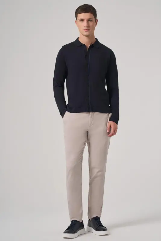 Modazone Erkak Moviy Trend Polo Yoqali Ko'ylak Triko - 3