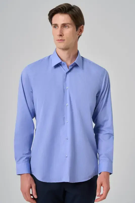 Modazone Erkak Moviy Trend Regular Fit Ko'ylak - 4