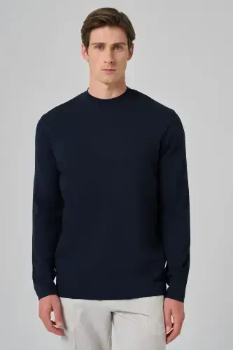 Modazone Erkak Moviy Trend Velosiped Yoqali Rayon Triko - 3