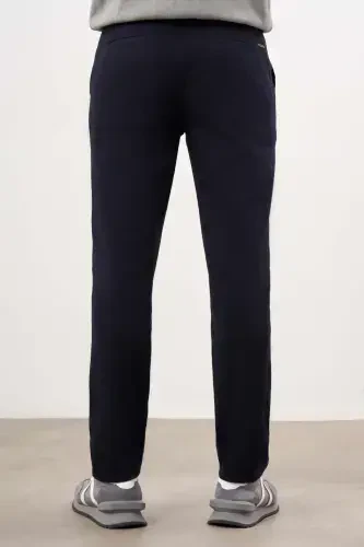 Modazone Erkak Moviy Yozgi Paxta Yon Cho'ntak Slim Fit Chino Shim - 3