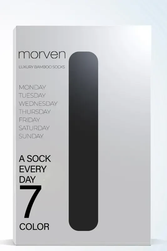 Modazone Erkak Muhtalif 7'li Bambuk Qutili Paypoq - 1