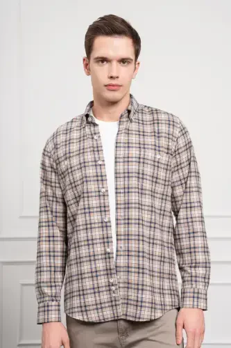 Modazone Erkak Norka Qishki Tugmali Yoqali Regular Fit Ko'ylak - 3