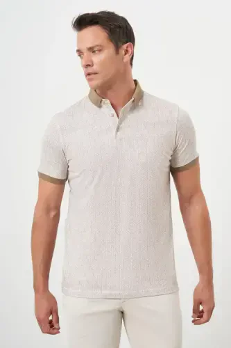 Modazone Erkak OCHIQ Jigarrang Trend Compact Rotatsiya Bosma Pike Polo Yoqali T-ko'ylak - 3