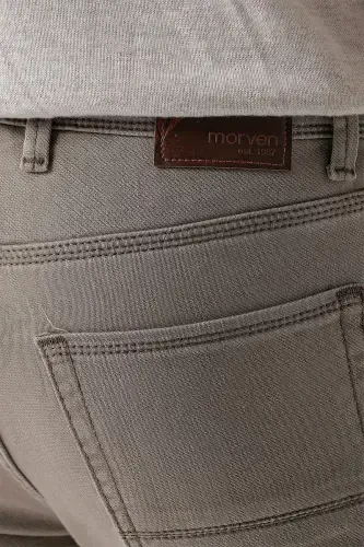 Modazone Erkak OCHIQ QAHVA Mavsumiy Paxta 5 cho'ntak Slim Fit Jinsi shim - 5