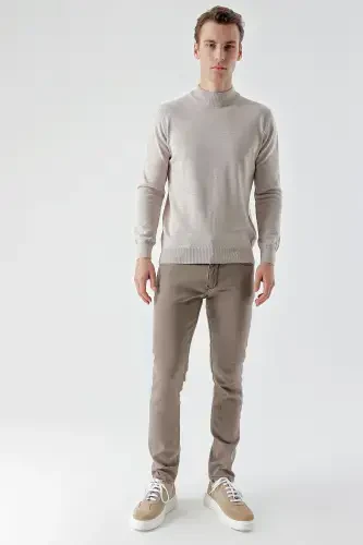 Modazone Erkak OCHIQ QAHVA Mavsumiy Paxta 5 cho'ntak Slim Fit Jinsi shim - 6