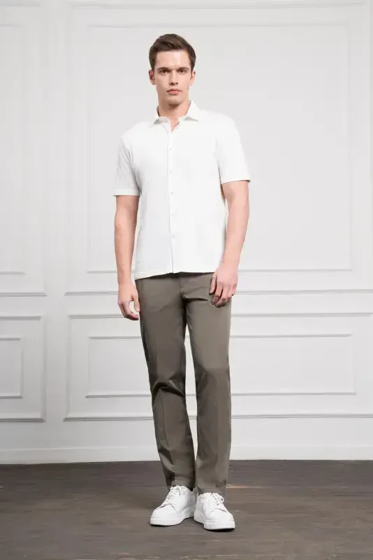 Modazone Erkak oq trend apachi yoqa Dynamic Fit qisqa yengli ko'ylak - 2