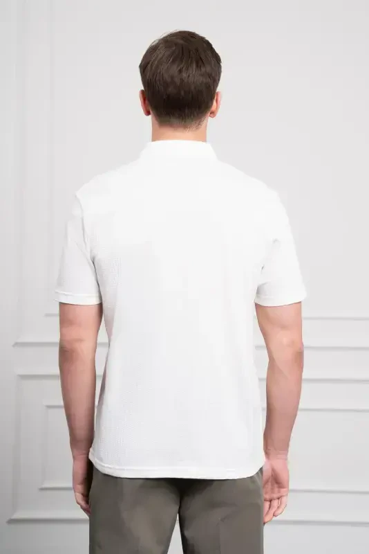 Modazone Erkak oq trend apachi yoqa Dynamic Fit qisqa yengli ko'ylak - 6