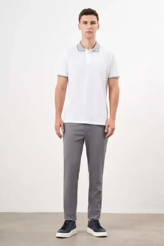 Modazone Erkak Oq Trend Polo Yoqali Dynamic Fit T-Shirt - 4