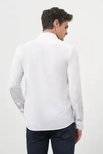 Modazone Erkak Oq Trend Slim Fit İtalyan Yoqali Ko'ylak - 5