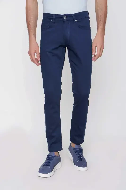 Modazone Erkak PARLAMENT Paxta 5 cho'ntak Slim Fit Tor Kesim Shim - 2