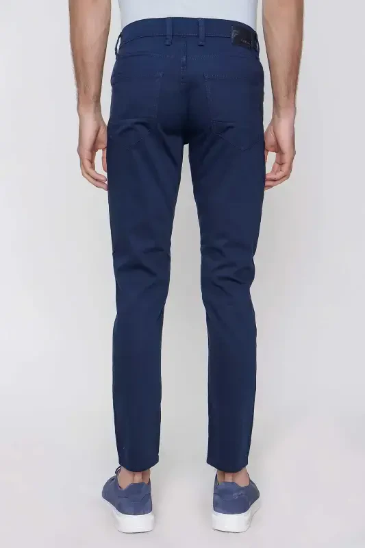 Modazone Erkak PARLAMENT Paxta 5 cho'ntak Slim Fit Tor Kesim Shim - 5