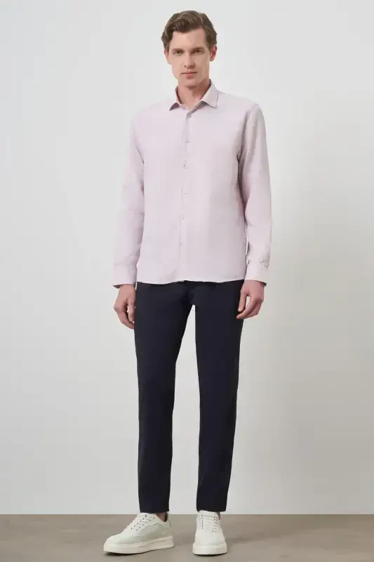 Modazone Erkak Pushti Slim Fit Italyan Yoqali Ko'ylak - 2