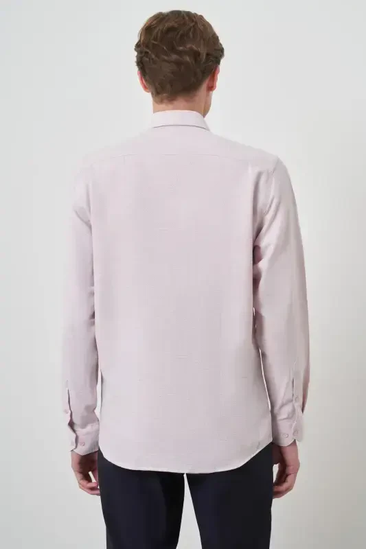 Modazone Erkak Pushti Slim Fit Italyan Yoqali Ko'ylak - 5