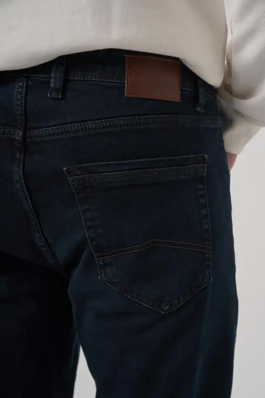 Modazone Erkak QAHVA Denim 5 Cep Dynamic Fit Jean Shim Kot Pantolon - 4