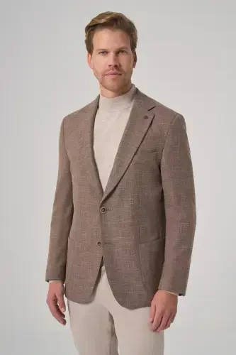 Modazone Erkak QAHVA Poliviscon Trend Naqshli Dynamic Fit Mono Yoqali Ko'ylagi - 1