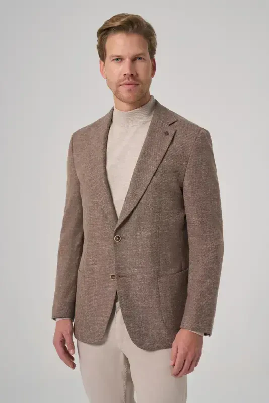 Modazone Erkak QAHVA Poliviscon Trend Naqshli Dynamic Fit Mono Yoqali Ko'ylagi - 1