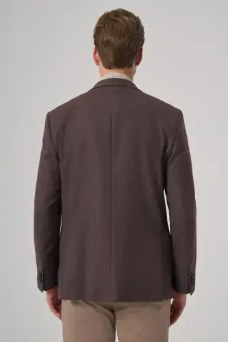 Modazone Erkak QAHVA Poliviskon To'quv naqshli Dynamic Fit Mono Yoqa Kurtka - 5