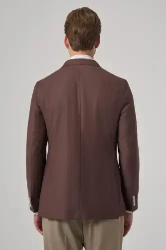 Modazone Erkak QAHVA Slim Fit Mono Yoqa Jaket - 5