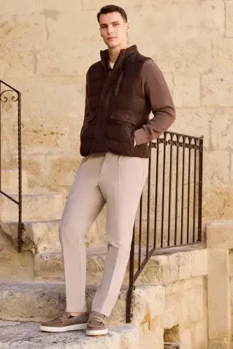 Modazone Erkak QAHVA Trend Junli Dinamik Fit Shishirma Yelek - 2