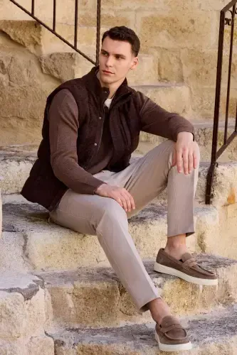 Modazone Erkak QAHVA Trend Junli Dinamik Fit Shishirma Yelek - 3