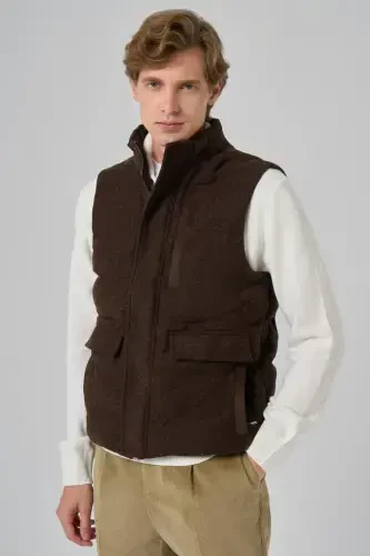 Modazone Erkak QAHVA Trend Junli Dinamik Fit Shishirma Yelek - 4