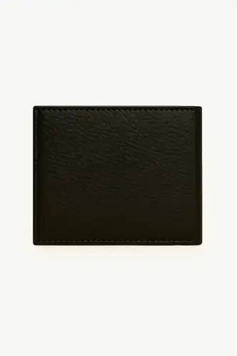 Modazone Erkak Qora Basic 100% Teri Hamyon - 3