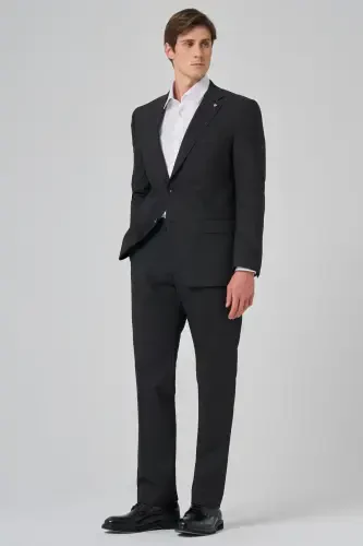 Modazone Erkak Qora Junli Trendli naqshli Dynamic Fit Mono Yoqa Kostyum - 3