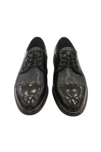 Modazone Erkak Qora Klassik Rugan Neolit ​​Taglik Poyabzal - 2