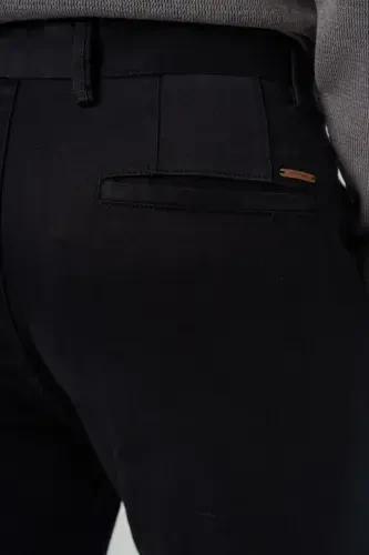 Modazone Erkak Qora Paxta Trend Slim Fit Chino Shim - 4